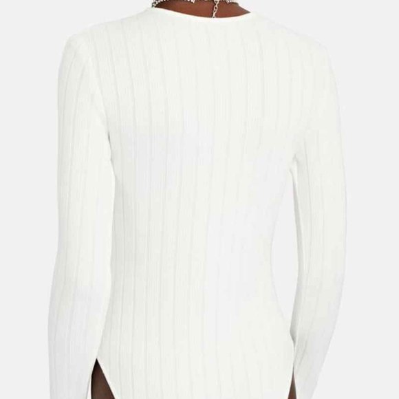 ZEYNEP ARCAY V-Neck Rib Knit Bodysuit - Picture 3 of 4